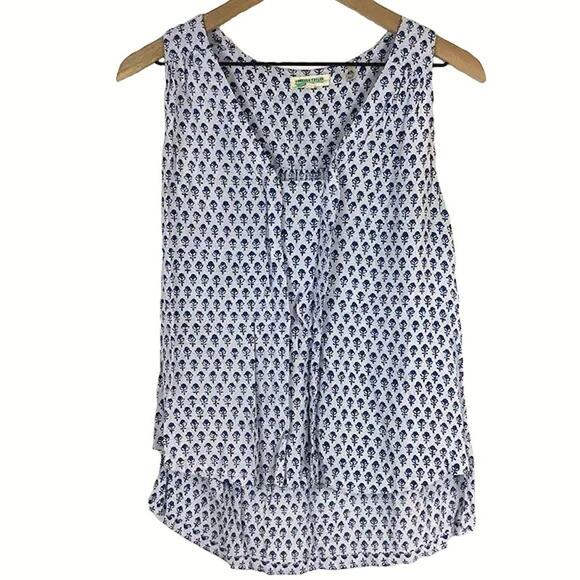 Rebecca Taylor Pleated Flower Print Tank, size 6 - Picture 1 of 3